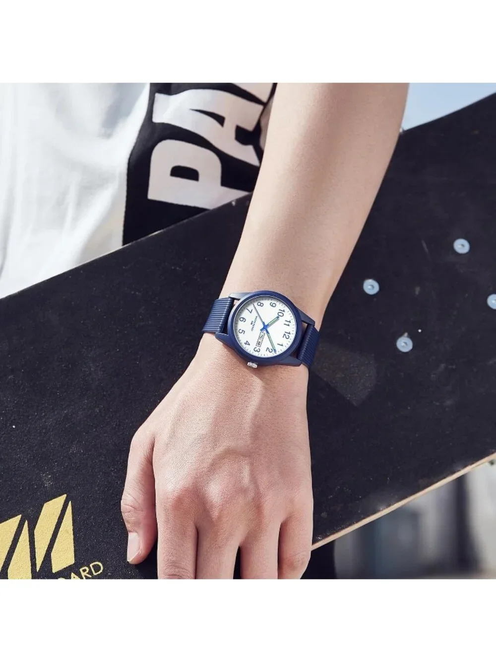 Men's Blue Simple Minimalist Sport Waterproof Casual Analog  Quartz Wrist Watch